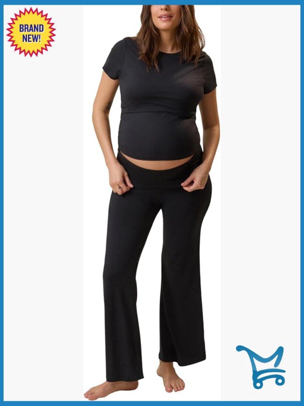 Maternity Nursing Pajama Set Short Sleeve Lounge Sleepwear